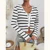 Coolmee Women's Tie Front Cardigan Long Sleeve Rib Knit Shrug Sweaters Crop Tops - 3 of 4