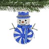 Bethany Lowe 3.5 Inch Blue Peppermint Snowman Ornament Christmas  Carrot Nose Tree Ornaments - 3 of 3