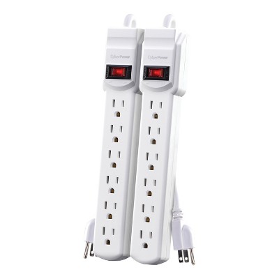CyberPower® 6-Outlet Power Strip, 2 pk in White