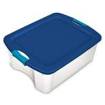 Sterilite 12 Gal Latch & Carry Clear with Blue Lid and Blue Latches