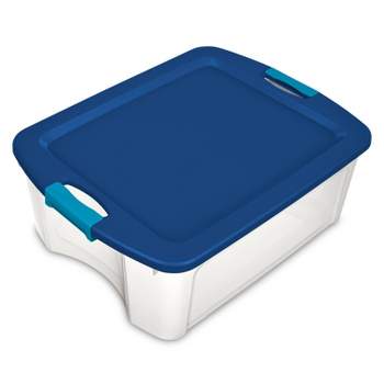 Sterilite 12 Gal Latch & Carry Clear with Blue Lid and Blue Latches
