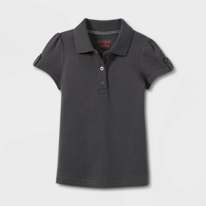Girls' Short Sleeve Interlock Uniform Polo Shirt - Cat & Jack™ - 1 of 3