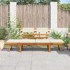 vidaXL Outdoor Sun Bed Light Brown and Cream Solid Acacia Wood Standard - 3 of 4