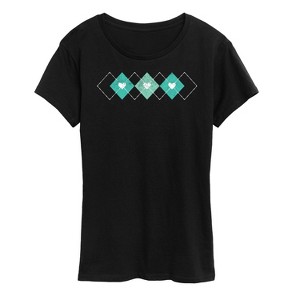 Women's - Instant Message - Argyle Hearts Short Sleeve Graphic T-Shirt - 1 of 4