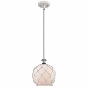 Farmhouse Rope - 1 Light Stem Hung Mini Pendant In Industrial Style-10 Inches Tall and 8 Inches Wide - 1 of 1