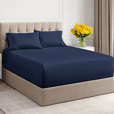 100% Cotton 400 TC 4 Piece Sheet Set - Extra Deep Pocket for 18"-24" Mattresses - CGK Linens