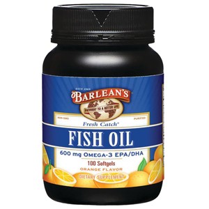 Barlean's Fish Oil 100 Softgels Orange Flavor - 1 of 2