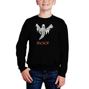 LA Pop Art Halloween Ghost - Boy's Word Art Crewneck Sweatshirt - 1 of 3