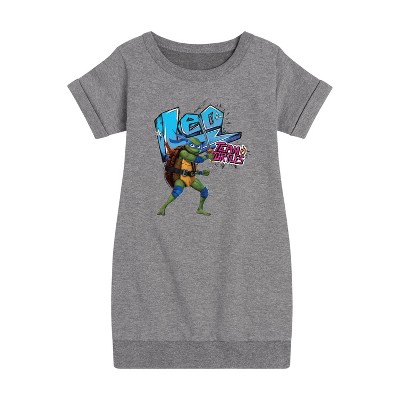 - Teenage Mutant Ninja Turtles - Leonardo AKA Leo Graphic Short Sleeve Fleece Dress