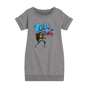 - Teenage Mutant Ninja Turtles - Leonardo AKA Leo Graphic Short Sleeve Fleece Dress - 1 of 4