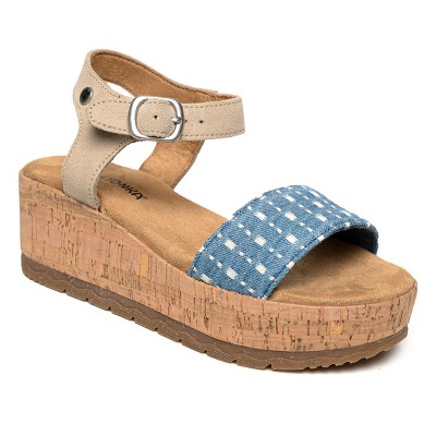 Minnetonka Women's Patrice Ankle Strap Wedge Sandals