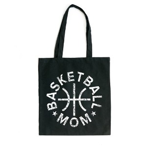 City Creek Prints Basketball Mom Distressed Canvas Tote Bag - 15x16 - Black - 1 of 2