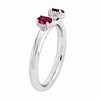 Black Bow Jewelry Sterling Silver Stackable Created Ruby Oval Two Stone Ring - image 3 of 4