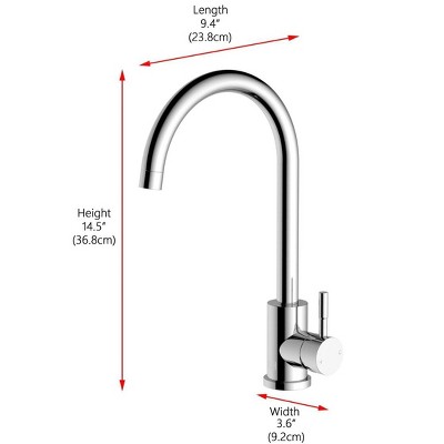 Brushed Nickel Gooseneck Single Handle Kitchen Faucet