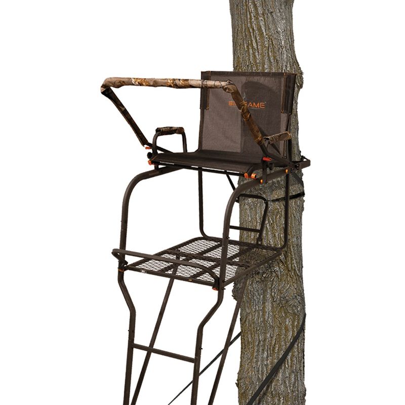 Big Game Hunter HD 18.5 Foot 1 Person Deer Hunting Adjustable Ladder Outdoor Tree Stand with Full Body Fall Arrest System, Camouflage (2 Pack), 5 of 7