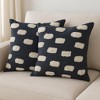 HomeRoots Set of Two 20" Dark Blue And Natural Polka Dot Cotton Throw Pillows with Texture - 2 of 4