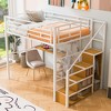 Whisen Full Size Metal Loft Bed with Wardrobe, Desk, Storage Shelves - 3 of 4