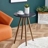 Modern Minimalism Black Faux Marble End&Side Table, Small Accent Coffee Table,Round - 4 of 4