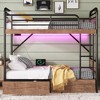 Ridstar 82.5 in. W Detachable Twin XL Top Tier Twin XL Metal Bunk Bed with Two Storage Drawers-Black - 2 of 4