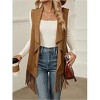 Women's Fringe Vest - Sleeveless Long Lapel Open Front Cardigan for Boho & Casual Outfits - 2 of 4