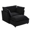 Merax Modern Chenille Armchair with Plush Cushions & Movable Ottoman - 2 of 4