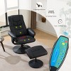 PU Leather Recliner Chair with Ottoman and 360° Swivel,Heated Massage Seat and Adjustable Backrest for Home Theater-The Pop Home - 2 of 4