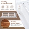Twin Size Outdoor Acacia Wood Porch Swing Daybed with Hemp Ropes, Minimalist Open-Side Hanging Bed - 4 of 4