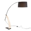 Robyn Mid-Century Modern Floor Lamp in Natural Wood and Black Metal with Black Linen Shade by LumiSource - 2 of 4