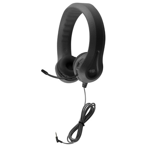 HamiltonBuhl Kids Black Flex Phone TRRS Headset with Gooseneck Microphone