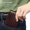 Full Grain Leather Wallets for Men, Bifold Wallets for Men, Mens Leather Wallets with 12 Slots, RFID Blocking, Gifts for Men (USA Flag, Red) - 4 of 4