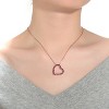 Guili Sterling Silver with Rose Gold & Black Plated Pink Round Cubic Zirconia Open Heart Necklace, a Symbol of Love and Graceful Elegance. - 4 of 4