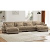 Modern 2 Seater Sofa With Ottoman, Sectional Sofas Large With 2 Ottoman, Large L Shape Sofa With Waist Pillow And Throw Pillows-Cuddlewood - 2 of 4