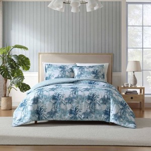 Tommy Bahama 3pc Legacy Palms Comforter Bedding Set Blue - 1 of 4