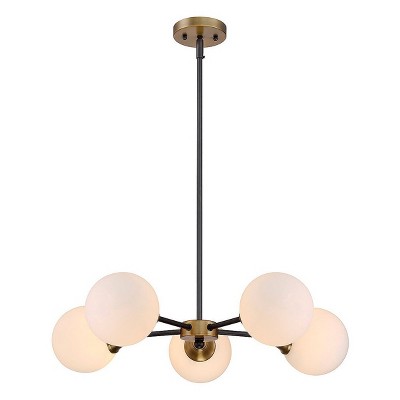 Ceiling Lights Chandelier Oiled Rubbed bronze with Brass accents - Aurora Lighting