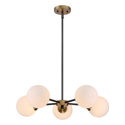 Ceiling Lights Chandelier Oiled Rubbed bronze with Brass accents - Aurora Lighting