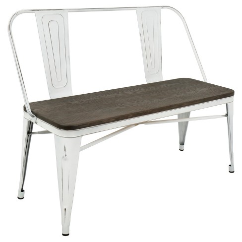 Metal outlet bench white