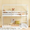 CAVINAS Twin Over Twin Rubber Wood Floor Bunk Bed with Ladder & Guardrails,House Bed Frame for Kids Room,Bedroom - 2 of 4