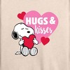 Women's - Peanuts - Snoopy Hugs And Kisses Lightweight French Terry Wide Neck Long Sleeve Shirt - 2 of 4