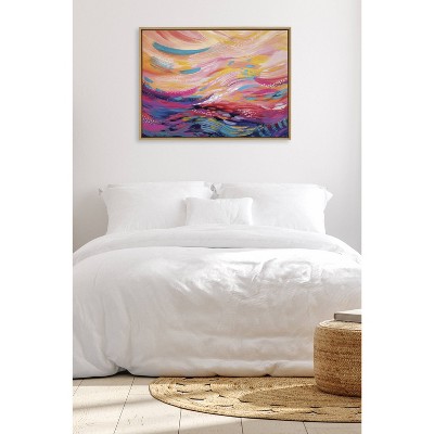 Sylvie Multicolor Abstract Canvas Wall Art with Polystyrene Frame