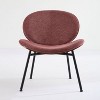 Red Mid-Century Modern Shell Chair Single Side Chair Tripod Black Leather Lounge Chair - 2 of 4
