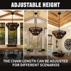 DORESshop 6-Light Farmhouse Boho Style Empire Pendant Chandelier with Wicker Shade for Kitchen Dining Room Living Room Bedroom - 3 of 4