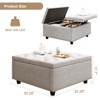 NicBex Ottoman with Storage Bench Storage Organizer Large Square Storage Stool with 2 Storage Doors for Living Room Bedroom - 2 of 4