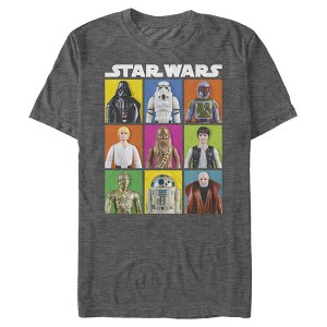 Men's Star Wars Character Grid Action Figure T-Shirt - 1 of 4