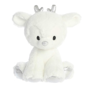Aurora Large White Holiday 9.5" Dashing Reindeer Festive Stuffed Animal - 1 of 4