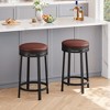 Swivel Bar Stools, 24" Counter Height Bar Stools with Footrest - 4 of 4