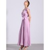 Allegra K Women's Wrap V Neck Sleeeveless Midi Pleated Dress - 4 of 4
