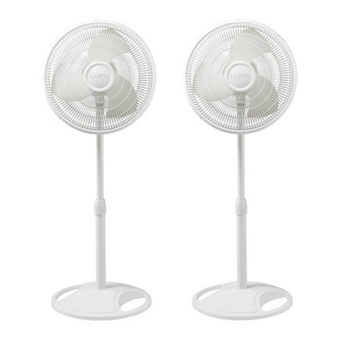Lasko 16 Inch Oscillating Adjustable Tilting Pedestal Stand Fan, White ...