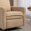 Manual Recliner Armchair Sofa with Short Plush Upholstery, 360° Swivel Leisure Chair for Living Room, Bedroom & Office-- Frevyn - 4 of 4