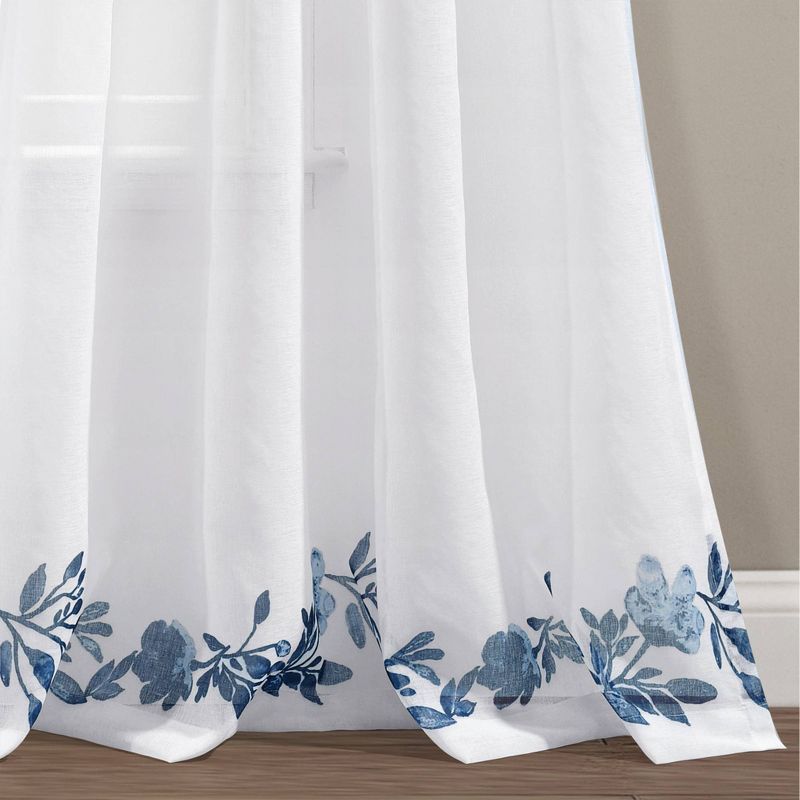 Set of 2 Tanisha Sheer Window Curtain Panels Navy Blue - Lush Décor, 6 of 8