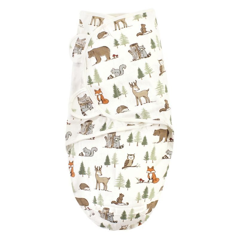 Hudson Baby Cotton Swaddle Wrap, Forest Animals, 0-3 Months, 3 of 6
